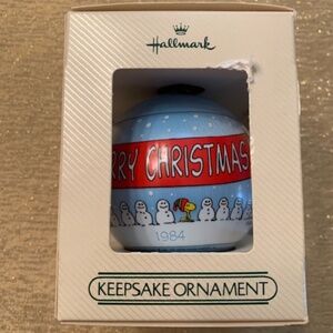 Hallmark Snoopy and Woodstock Christmas Ornament Keepsake 1984